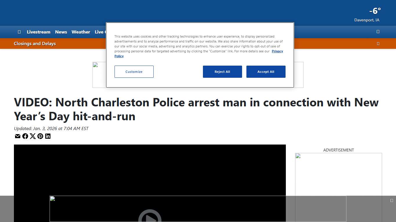 VIDEO: North Charleston Police arrest man in connection with New Year’s Day hit-and-run