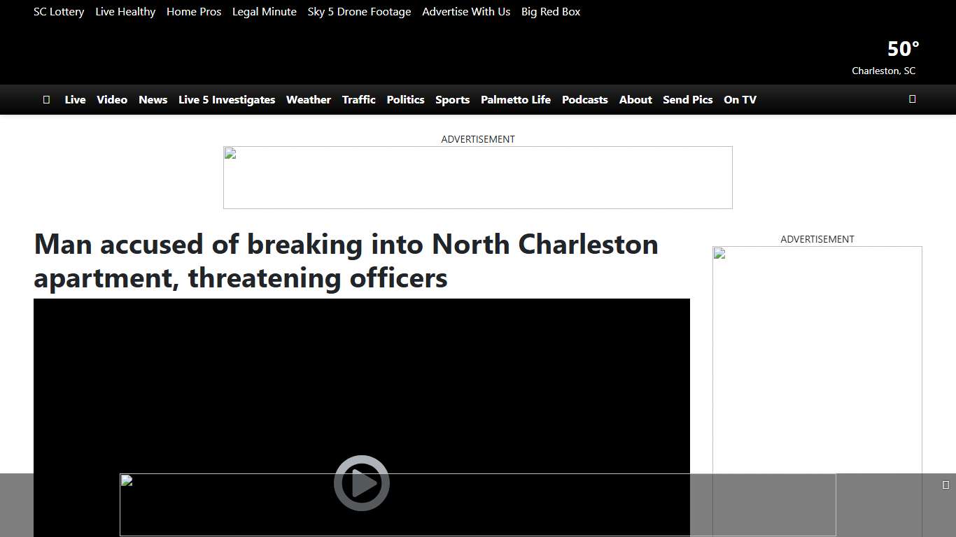 Man accused of breaking into North Charleston apartment, threatening officers